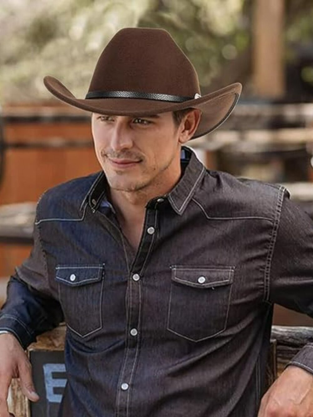 NEW Western Cowboy Hat Men Women Classic Roll Up Fedora Hat with Buckle Belt S/M